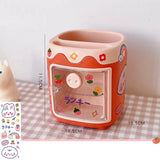 elvesmall Kawaii Pen Holder Desk Organizer Large Capacity Pencil Storage Box Cartoon School Office Stationery Supplies Pens Brush Stand
