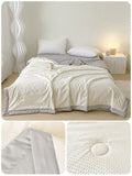 elvesmall  Double-sided Air Conditioner Comforter Solid Summer Quilt Blanket bed cover seersucker quilt single double bedding