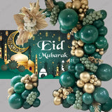 elvesmall  73/108pcs Eid Mubarak Backdrops Balloon Set Ramadan Kareem Decoration Background Garland Muslim Islamic Festival Party Deco