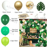 elvesmall  Retro Green Balloon Garland Arch Kit Wedding Birthday Balloons Decoration Party White Balloons For Baby Shower Decor Supplies