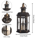 elvesmall Vintage Nordic Candle Holder Lanterns Candles Aesthetic Hanging Lantern Iron Lantern Black Home Decor Wedding Room Decoration
