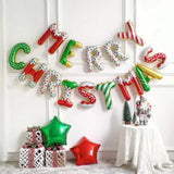 elvesmall Christmas 16 Inch Letter Aluminum Foil Balloons, Merry Christmas Decoration and Decoration Balloons