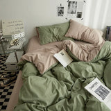 elvesmall  Bedding Set, AB Side Quilt Cover Bedding Linens Set, Duvet Cover Bed Sheets and Pillowcases, King Size Bedding Set