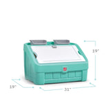 elvesmall 2-In-1 Toddler Toy Storage Box Plastic Durable with Lid Bedroom Playroom