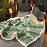 elvesmall  Milk Fleece Autumn Winter Warm Weighted Blankets for Beds European Thickened Beibei Velvet Throw Blanket Warmth Quilt Comforter