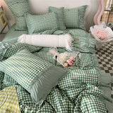 elvesmall Luxury Romantic Flower Bedding Set With Ruffles and Lace for Princess Girls and Women King Size Bed Duvet Sets Full Sheets Quilt