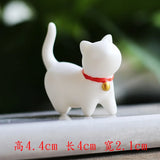 elvesmall Cute White Porcelain Lucky Cat Decorations Handcrafted Creative Tea Pets Desktop Ornaments Children's Birthday Gifts