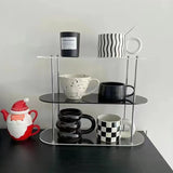 elvesmall Ins Style Acrylic Multi-layer Storage Rack Decorative Shelves Desk Organizer Makeup Jewelry Home Organization Garden