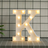 elvesmall  Creative DIY Luminous LED Letter Lights 26 English Alphabet Light for Holiday Home Wedding Birthday Christmas Party Decorations
