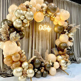 elvesmall Doubled Apricot Boho Wedding Decor Balloon Garland Arch Kit Kids Birthday Party White Metal Latex Baby Shower Ballons Decoration