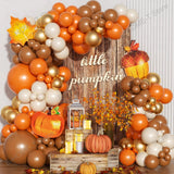 elvesmall Fall Balloon Garland Arch Kit Pumpkin Pine cone Maple Leaf for Autumn Harvest Baby Shower Thanksgiving Birthday Party Decoration