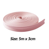 elvesmall 5 Meters NBR Soft Material Wall Trim Line Self-Adhesive Skirting Decor Line Wall Anticollision Molding Line 3D Wall Sticker