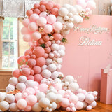 elvesmall Pink Balloons Arch Baby Pink Rose Gold Latex Balloon Garland Kit Baby Shower Girl Birthday Party Wedding Anniversary Decoration