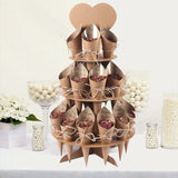 elvesmall Kraft Paper Wedding Confetti Cone Holder Support Rustic Wedding Decor Confetti Cones Stand Tray Wedding Party Favor Supplies