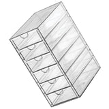 elvesmall  Drawer Type Desktop Organizer Multi-functional Sundries Storage Box Clear Container for Pen Jewelry Makeup Plastic