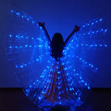 elvesmall  Led Dance Fairy Wing Cloak Children Dancers Colorful Butterfly Wing Stage Performance Belly Dancing Carnival Party Photo Props