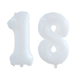 elvesmall 2pcs 30/40inch Giant White Number Balloon 16 18 25 30 40 50 Foil Balloons Birthday Wedding Baby Shower Decoration Figures Globos