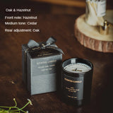 elvesmall 100% Natural Soy Wax Candles Jar Sandalwood Scented Black Candles Glass Container Home Decorative Vase