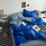 elvesmall Solstice Home Textile Solid Light Blue Bed Flat Sheet Pillowcase Duvet Cover Bedding Set Girl Kid Teenage Bed Linen Bedclothes