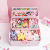 elvesmall Children's Hair Accessories Storage Box Baby Head Rope Hairpin Rubber Band Organizer Case Cute Girl Jewelry Box Desktop Decor