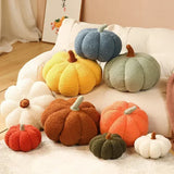 elvesmall  Lamb Fleece Pumpkin Throw Pillows Cute Colorful Pumpkin Plush Toys Home Decor Throw Pillow Living Room Bedroom Decorative Ins