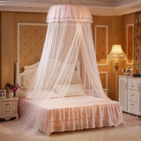 elvesmall Suspended Small Fresh Student Dome Lace Mosquito Net LED Colored Light Tent