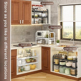 elvesmall  Shelf Under The Sink Flexible Layered Rack Cabinet Organizer Sundries Telescopic Holder Countertop Storage Rack Under Sink Shelf
