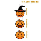 elvesmall Halloween Door Hanging Pendents Party Decors Pumpkin Ghost Bat Happy Halloween Ghost Horror Party Decorations for Home 2024