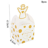 elvesmall Merry Christmas Paper Boxes Treat Boxes For Candy Cookie Apple Box Navidad New year Christmas Decoration Gift Box Bag Kerst noel