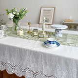 elvesmall Spring Pastoral Style Table Runner with Waterproof Green Plant and Flower Print for Home Decoration Coffee Table Decor Mariage