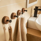 elvesmall New Simple Solid Wood Hook Walnut Hanging Hanger Bathroom Wall Hook Bedroom Coat Storage Rack Home Towel Key Decoration Hook