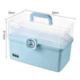 elvesmall 3 Layer Portable First Aid Kit Storage Box Plastic Multi-Functional Family Emergency Kit Box with Handle Medicine Chest