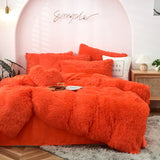 elvesmall  Winter super warm bedding set solid color plush bed sheet duvet cover camel velvet duvet double pillowcase 4-piece Dropshipping