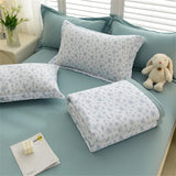 elvesmall Quilt Pillow Cover Set Quilt and Pillowcase Home Bedding Seersucker Summer Thin Quilt Air Condition Blanket Comforter Bed Cover