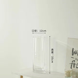 elvesmall  Glass Hydroponic European Large Cylindrical Vase Wedding Home Decoration Fish Tank Decoration Floor Vase Living Room Decoration