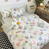 elvesmall  Sweetheart Bedding Set Fashion Tiger Single Double Queen Size Flat Sheet Quilt Duvet Cover Pillowcase Bed Linens Home Textile