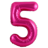 elvesmall 40 inch Hot Rose Pink Number Balloons, Big Huge Number Foil Helium Balloons Birthday Party Celebration Decoration Large globos,