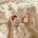 elvesmall  High End Faux Rabbit Fur Winter Warm Blanket Soft Thicken Warmth Sofa Blanket for Throw Home Comfortable Plush Blankets for Beds