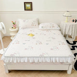 elvesmall Summer Cooling Mattress Cover Couple Cool Sleeping Mat Korean Lace Latex Cold Feeling Sheet Double Folding Bed Protection Pad