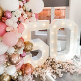 elvesmall 91.5cm LED Marquee Light Up Number Lights White Marquee Number Lights Sign for Wedding Decor Birthday Anniversary Party Supplies