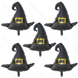 elvesmall 1/2/5Pcs Witch Hat Foil Balloons Aluminum Helium Large Halloween Black Witch Hat Balloons for Birthday Halloween Decoration 2024