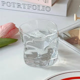 elvesmall  -  Twisted Glass Transparent Shot Glass Cup Decor Cocktail Beer Wine Milk Tea Glass Reusable Kitchen Drinking Glasses tumbler