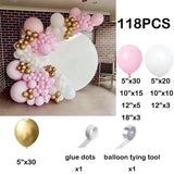 elvesmall 140pcs Retro Pink Balloons Kit Pink Rose Gold Latex Ballon Garland Arch Wedding Anniversary Valentine's Day Birthday Party Decor