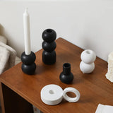 elvesmall Ceramic Candle Holder Nordic Style Taper Candlesticks Holder for Centerpieces Wedding Decorations Black White Color