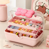 elvesmall Multi-layer Hairpin Storage Box Cute Girls Jewellery Box Children's Hair Accessories Storage Box Toy Storage Box 악세사리 보관함