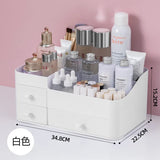 elvesmall Cosmetic storage box drawer style Makeup brush and lipstick compartment shelf Dressing table desktop organizer box