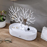 elvesmall  New Upgraded Deer Jewelry Storage Rack Drawer Design Tree Antler Shape Earrings Necklace Ring Jewelry Display Stand Tray Cases