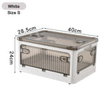 elvesmall Foldable Storage Box Closet Organizer With Wheels Stackable Sundries Organizer Clothes Quilts Toys Books Storage Box