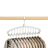 elvesmall Rotating Folding Clothes Hanger Closet Organizer Multi-port Clothing Drying Rack Foldable Plastic Scarf 11-hole Storage Hangers