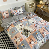 elvesmall  Sweetheart Bedding Set Fashion Tiger Single Double Queen Size Flat Sheet Quilt Duvet Cover Pillowcase Bed Linens Home Textile